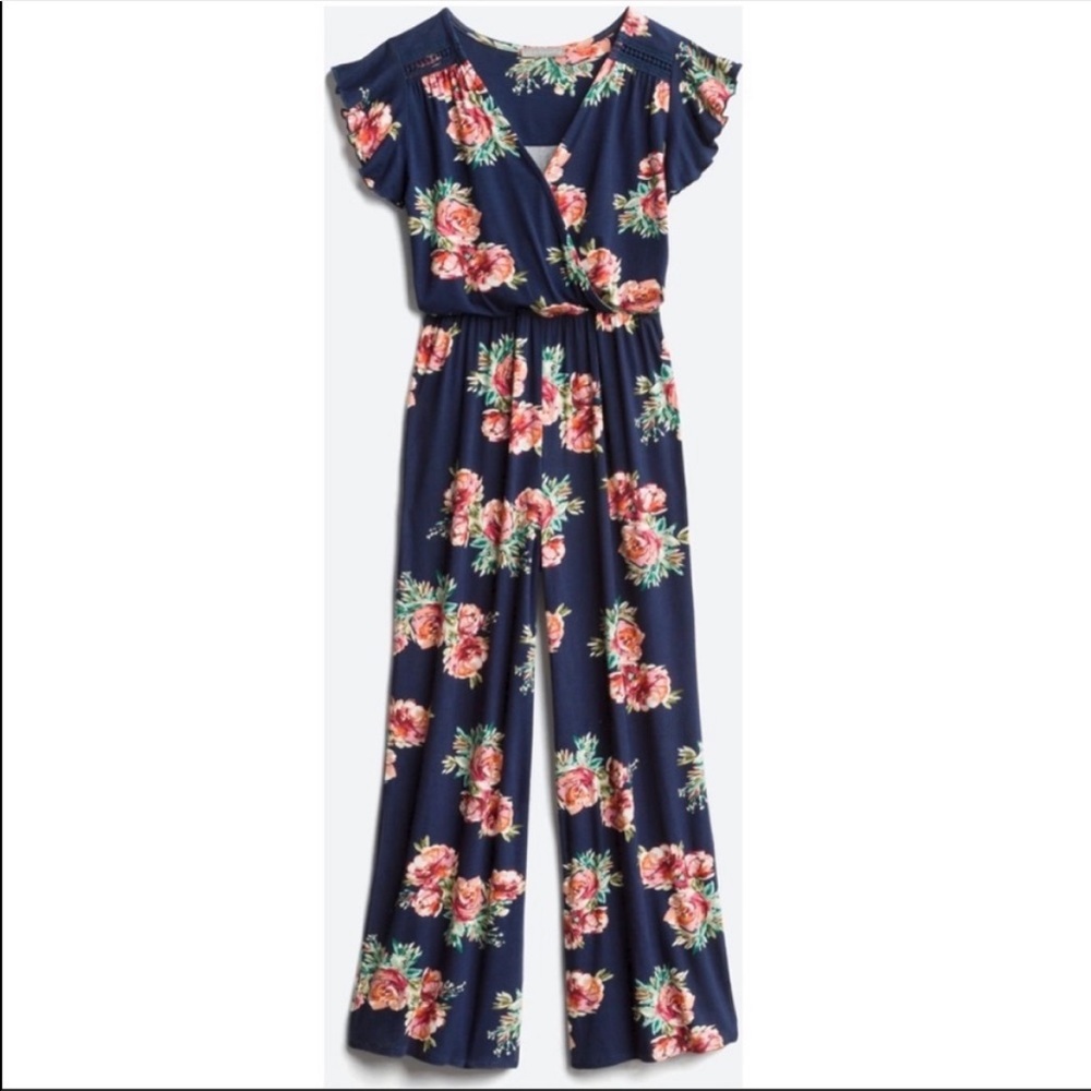 Stitch Fix l Loveappella Valentina Crochet Trim Knit Jumpsuit,  Small